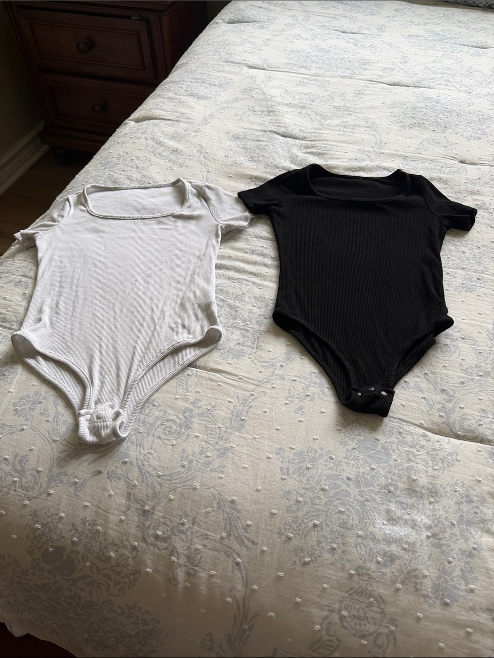 Girls Cotton One-Piece Bodysuit - Black and White